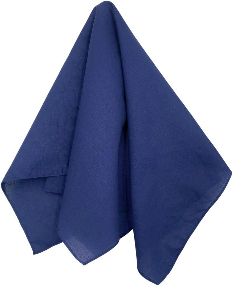 MD Style 100% Cotton Solid Color Bandana for Men & Women 22" x 22" Handkerchief Headband Scarf - Image 4